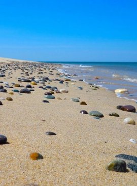 На берегу Чёрного моря можно найти уединённые и безлюдные пляжи с тёплым песком