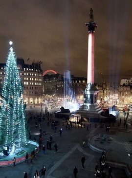 С тех пор ежегодно огромная ель устанавливается на Трафальгарской площади как символ рождественских праздников. Традиционно её привозят из Норвегии