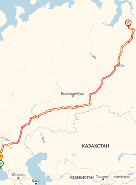 Общий вид маршрута «Новый Уренгой – Сочи» ФОТО: flagma.ru