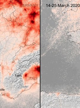 Уровни загрязнения воздуха, наблюдаемые с помощью спутника