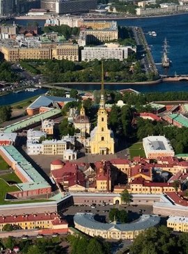 Петропавловская крепость с высоты птичьего полёта