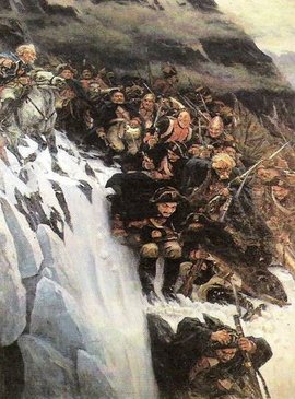 Картина В.И.Сурикова «Переход Суворова через Альпы»